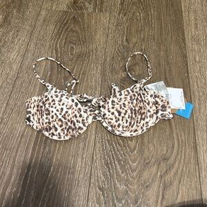 O'Neill Leopard-Print Tie Front Bikini Top